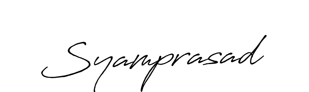 The best way (Antro_Vectra_Bolder) to make a short signature is to pick only two or three words in your name. The name Syamprasad include a total of six letters. For converting this name. Syamprasad signature style 7 images and pictures png