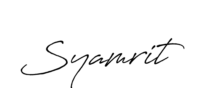 if you are searching for the best signature style for your name Syamrit. so please give up your signature search. here we have designed multiple signature styles  using Antro_Vectra_Bolder. Syamrit signature style 7 images and pictures png