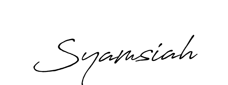 How to make Syamsiah signature? Antro_Vectra_Bolder is a professional autograph style. Create handwritten signature for Syamsiah name. Syamsiah signature style 7 images and pictures png