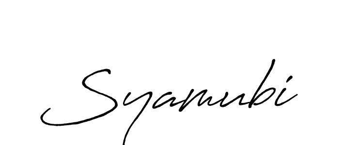 You should practise on your own different ways (Antro_Vectra_Bolder) to write your name (Syamubi) in signature. don't let someone else do it for you. Syamubi signature style 7 images and pictures png