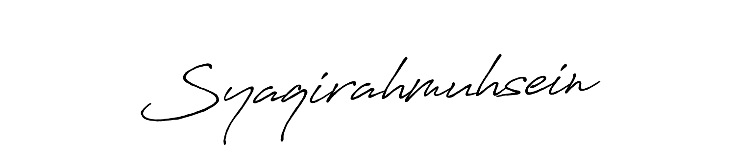 How to make Syaqirahmuhsein name signature. Use Antro_Vectra_Bolder style for creating short signs online. This is the latest handwritten sign. Syaqirahmuhsein signature style 7 images and pictures png