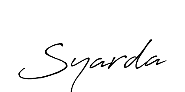 Use a signature maker to create a handwritten signature online. With this signature software, you can design (Antro_Vectra_Bolder) your own signature for name Syarda. Syarda signature style 7 images and pictures png