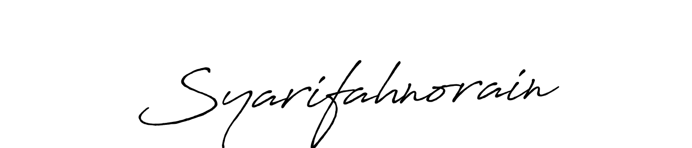 Syarifahnorain stylish signature style. Best Handwritten Sign (Antro_Vectra_Bolder) for my name. Handwritten Signature Collection Ideas for my name Syarifahnorain. Syarifahnorain signature style 7 images and pictures png