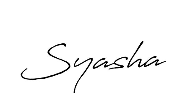 How to make Syasha name signature. Use Antro_Vectra_Bolder style for creating short signs online. This is the latest handwritten sign. Syasha signature style 7 images and pictures png