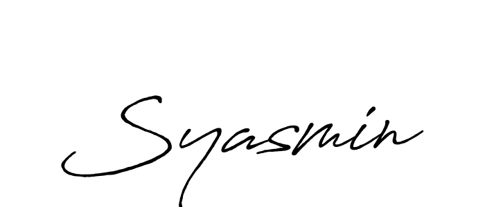 Create a beautiful signature design for name Syasmin. With this signature (Antro_Vectra_Bolder) fonts, you can make a handwritten signature for free. Syasmin signature style 7 images and pictures png