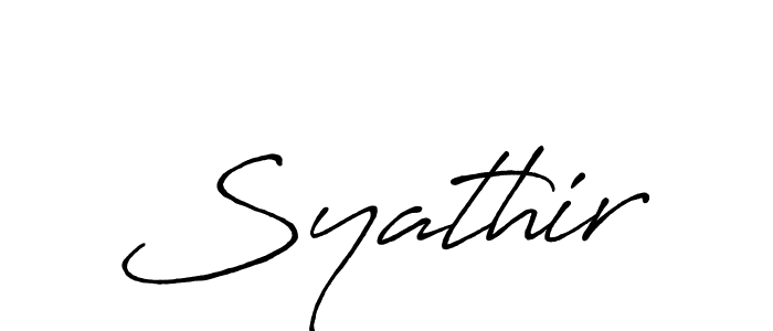 Design your own signature with our free online signature maker. With this signature software, you can create a handwritten (Antro_Vectra_Bolder) signature for name Syathir. Syathir signature style 7 images and pictures png