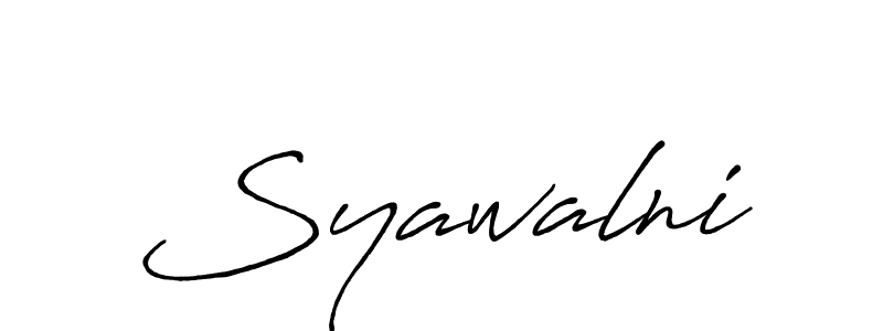 The best way (Antro_Vectra_Bolder) to make a short signature is to pick only two or three words in your name. The name Syawalni include a total of six letters. For converting this name. Syawalni signature style 7 images and pictures png