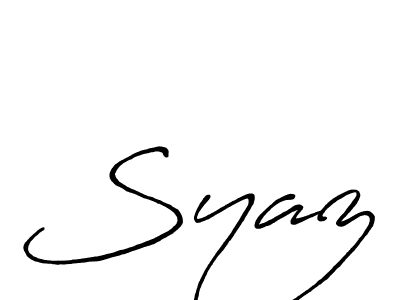 Similarly Antro_Vectra_Bolder is the best handwritten signature design. Signature creator online .You can use it as an online autograph creator for name Syaz. Syaz signature style 7 images and pictures png