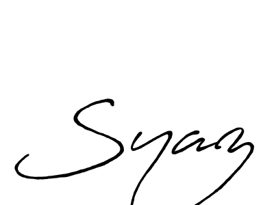 How to make Syaz name signature. Use Antro_Vectra_Bolder style for creating short signs online. This is the latest handwritten sign. Syaz signature style 7 images and pictures png