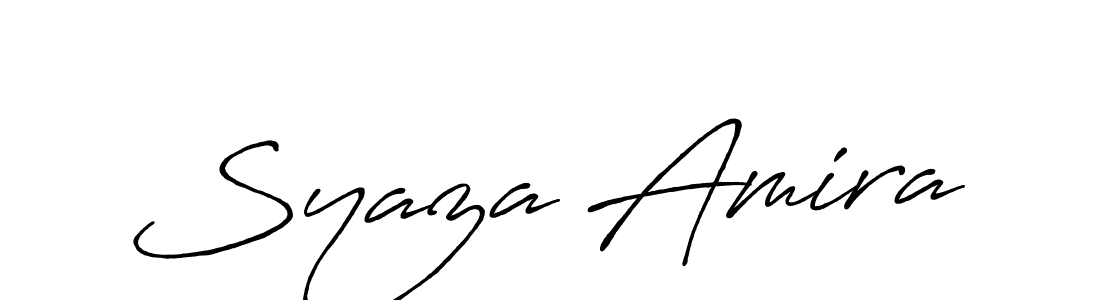 Create a beautiful signature design for name Syaza Amira. With this signature (Antro_Vectra_Bolder) fonts, you can make a handwritten signature for free. Syaza Amira signature style 7 images and pictures png