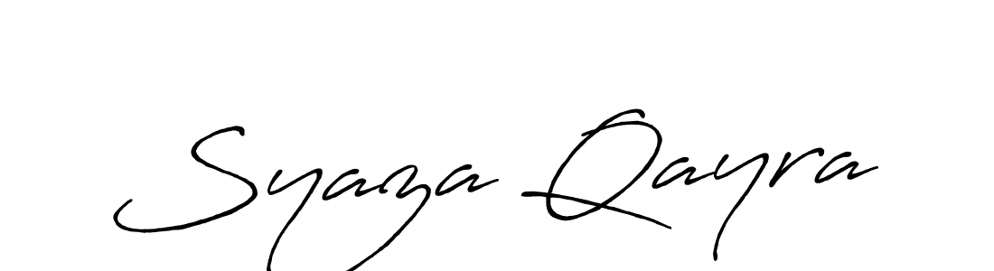 Once you've used our free online signature maker to create your best signature Antro_Vectra_Bolder style, it's time to enjoy all of the benefits that Syaza Qayra name signing documents. Syaza Qayra signature style 7 images and pictures png