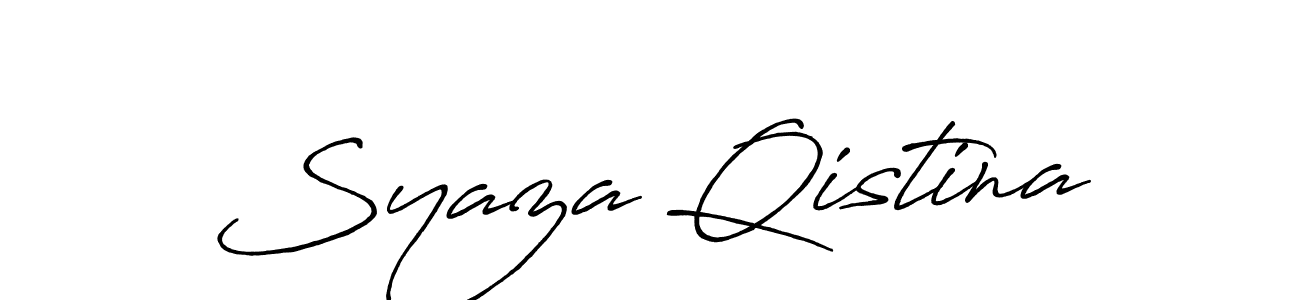 Design your own signature with our free online signature maker. With this signature software, you can create a handwritten (Antro_Vectra_Bolder) signature for name Syaza Qistina. Syaza Qistina signature style 7 images and pictures png
