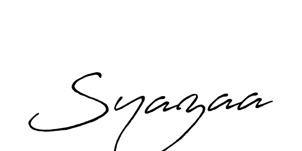 Also You can easily find your signature by using the search form. We will create Syazaa name handwritten signature images for you free of cost using Antro_Vectra_Bolder sign style. Syazaa signature style 7 images and pictures png