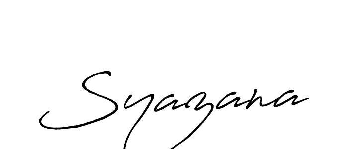 Syazana stylish signature style. Best Handwritten Sign (Antro_Vectra_Bolder) for my name. Handwritten Signature Collection Ideas for my name Syazana. Syazana signature style 7 images and pictures png