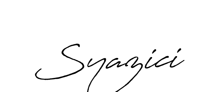 How to make Syazici name signature. Use Antro_Vectra_Bolder style for creating short signs online. This is the latest handwritten sign. Syazici signature style 7 images and pictures png