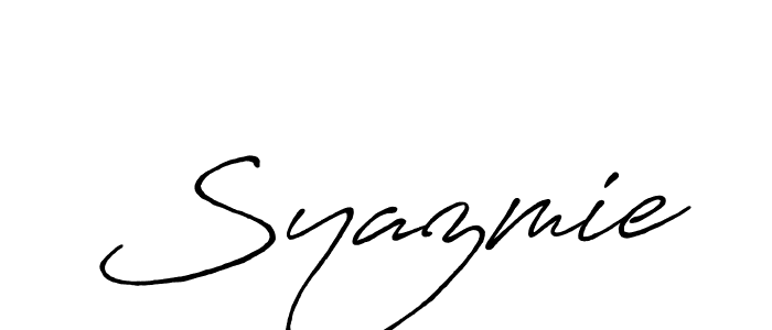 Antro_Vectra_Bolder is a professional signature style that is perfect for those who want to add a touch of class to their signature. It is also a great choice for those who want to make their signature more unique. Get Syazmie name to fancy signature for free. Syazmie signature style 7 images and pictures png