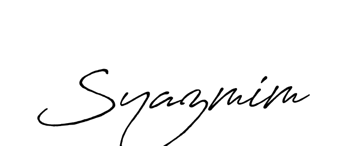 The best way (Antro_Vectra_Bolder) to make a short signature is to pick only two or three words in your name. The name Syazmim include a total of six letters. For converting this name. Syazmim signature style 7 images and pictures png