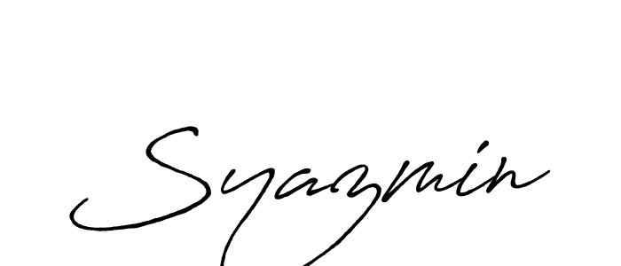 It looks lik you need a new signature style for name Syazmin. Design unique handwritten (Antro_Vectra_Bolder) signature with our free signature maker in just a few clicks. Syazmin signature style 7 images and pictures png