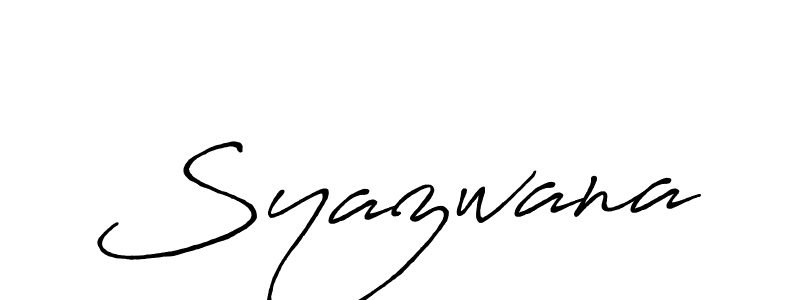 Syazwana stylish signature style. Best Handwritten Sign (Antro_Vectra_Bolder) for my name. Handwritten Signature Collection Ideas for my name Syazwana. Syazwana signature style 7 images and pictures png