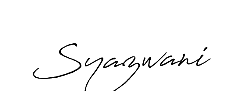 Create a beautiful signature design for name Syazwani. With this signature (Antro_Vectra_Bolder) fonts, you can make a handwritten signature for free. Syazwani signature style 7 images and pictures png