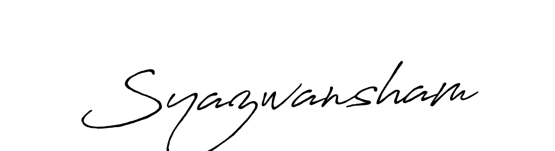 Once you've used our free online signature maker to create your best signature Antro_Vectra_Bolder style, it's time to enjoy all of the benefits that Syazwansham name signing documents. Syazwansham signature style 7 images and pictures png
