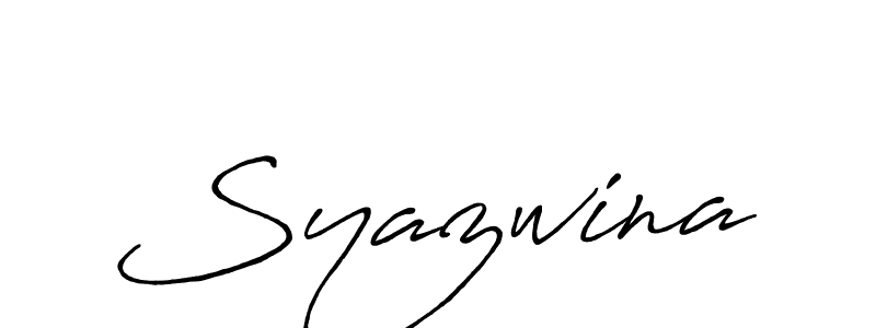 You should practise on your own different ways (Antro_Vectra_Bolder) to write your name (Syazwina) in signature. don't let someone else do it for you. Syazwina signature style 7 images and pictures png