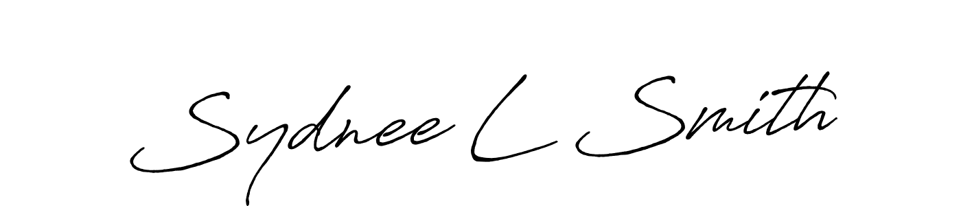 Sydnee L Smith stylish signature style. Best Handwritten Sign (Antro_Vectra_Bolder) for my name. Handwritten Signature Collection Ideas for my name Sydnee L Smith. Sydnee L Smith signature style 7 images and pictures png