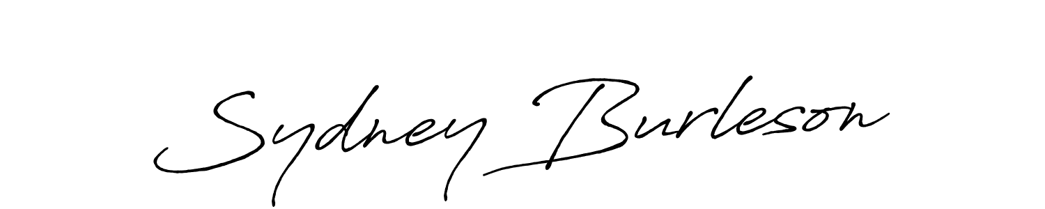 How to make Sydney Burleson name signature. Use Antro_Vectra_Bolder style for creating short signs online. This is the latest handwritten sign. Sydney Burleson signature style 7 images and pictures png