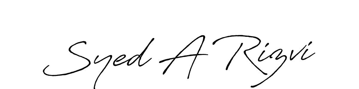 Create a beautiful signature design for name Syed A Rizvi. With this signature (Antro_Vectra_Bolder) fonts, you can make a handwritten signature for free. Syed A Rizvi signature style 7 images and pictures png