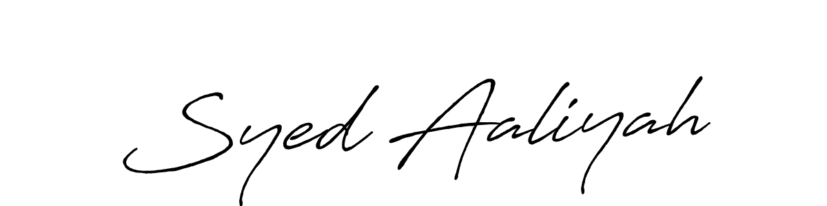 Use a signature maker to create a handwritten signature online. With this signature software, you can design (Antro_Vectra_Bolder) your own signature for name Syed Aaliyah. Syed Aaliyah signature style 7 images and pictures png