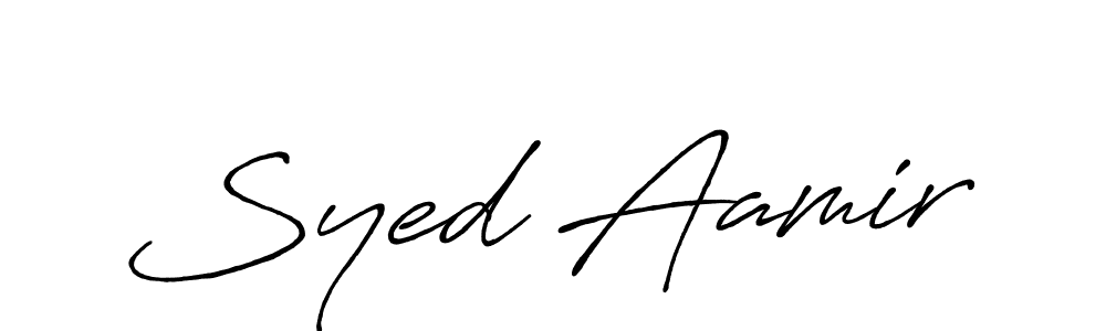 Make a beautiful signature design for name Syed Aamir. With this signature (Antro_Vectra_Bolder) style, you can create a handwritten signature for free. Syed Aamir signature style 7 images and pictures png