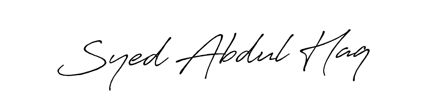 Make a beautiful signature design for name Syed Abdul Haq. With this signature (Antro_Vectra_Bolder) style, you can create a handwritten signature for free. Syed Abdul Haq signature style 7 images and pictures png