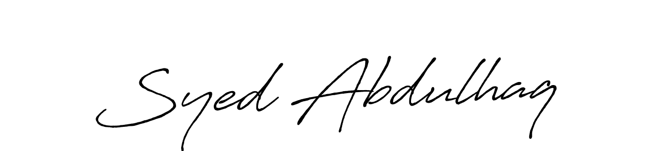 Create a beautiful signature design for name Syed Abdulhaq. With this signature (Antro_Vectra_Bolder) fonts, you can make a handwritten signature for free. Syed Abdulhaq signature style 7 images and pictures png