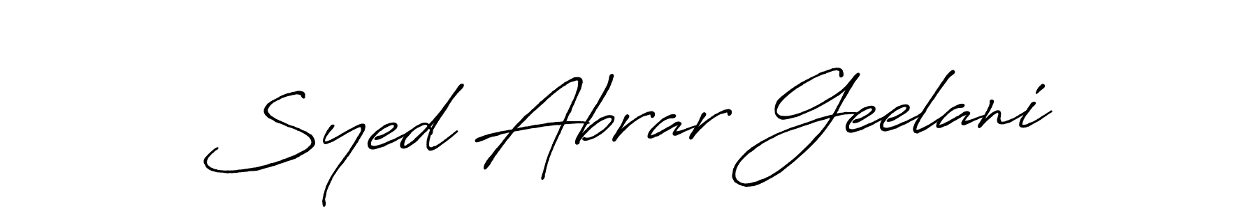 Design your own signature with our free online signature maker. With this signature software, you can create a handwritten (Antro_Vectra_Bolder) signature for name Syed Abrar Geelani. Syed Abrar Geelani signature style 7 images and pictures png