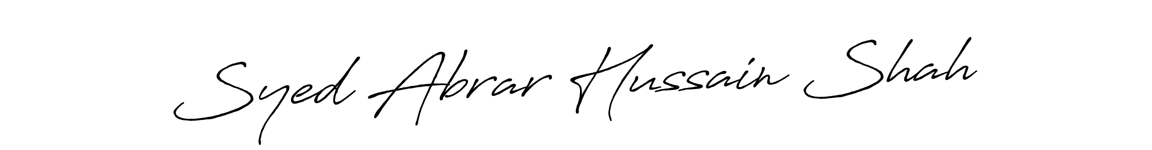 Make a beautiful signature design for name Syed Abrar Hussain Shah. With this signature (Antro_Vectra_Bolder) style, you can create a handwritten signature for free. Syed Abrar Hussain Shah signature style 7 images and pictures png