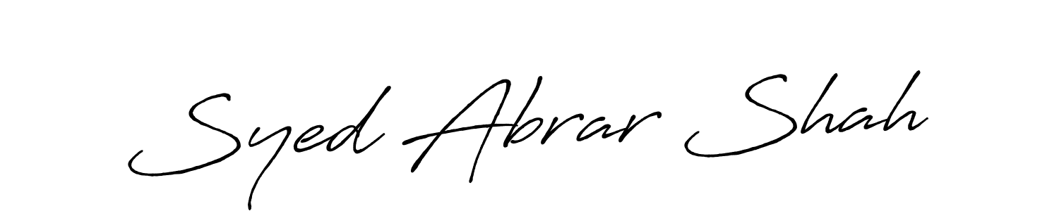 Create a beautiful signature design for name Syed Abrar Shah. With this signature (Antro_Vectra_Bolder) fonts, you can make a handwritten signature for free. Syed Abrar Shah signature style 7 images and pictures png