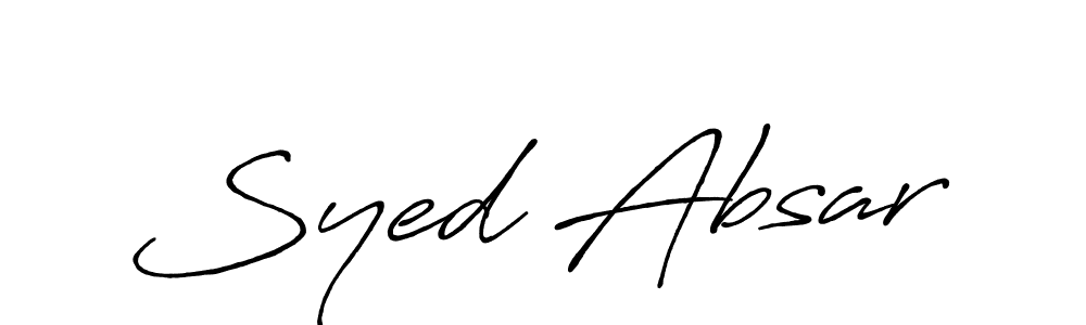 How to make Syed Absar signature? Antro_Vectra_Bolder is a professional autograph style. Create handwritten signature for Syed Absar name. Syed Absar signature style 7 images and pictures png