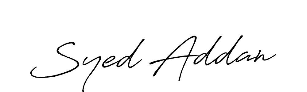 Use a signature maker to create a handwritten signature online. With this signature software, you can design (Antro_Vectra_Bolder) your own signature for name Syed Addan. Syed Addan signature style 7 images and pictures png