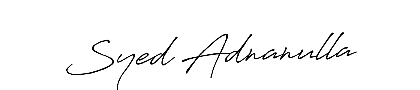 Create a beautiful signature design for name Syed Adnanulla. With this signature (Antro_Vectra_Bolder) fonts, you can make a handwritten signature for free. Syed Adnanulla signature style 7 images and pictures png