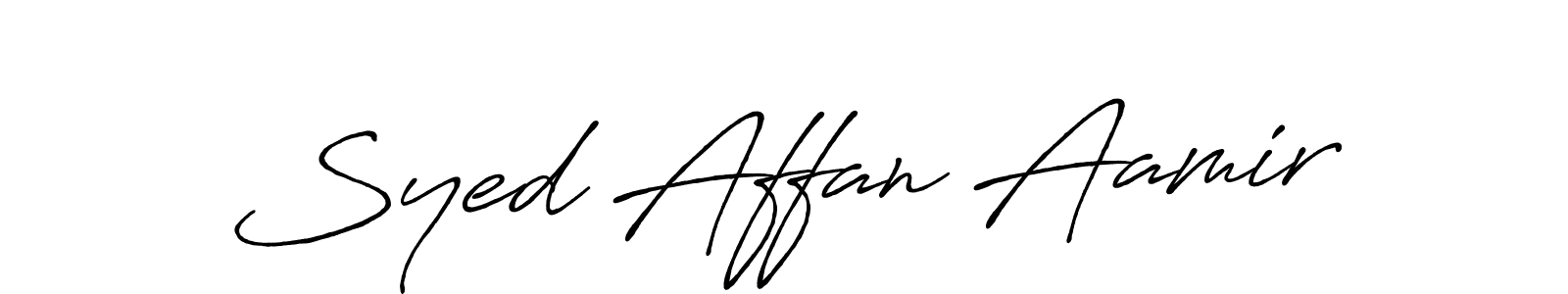 Create a beautiful signature design for name Syed Affan Aamir. With this signature (Antro_Vectra_Bolder) fonts, you can make a handwritten signature for free. Syed Affan Aamir signature style 7 images and pictures png