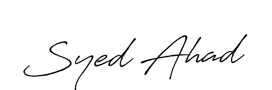 Antro_Vectra_Bolder is a professional signature style that is perfect for those who want to add a touch of class to their signature. It is also a great choice for those who want to make their signature more unique. Get Syed Ahad name to fancy signature for free. Syed Ahad signature style 7 images and pictures png