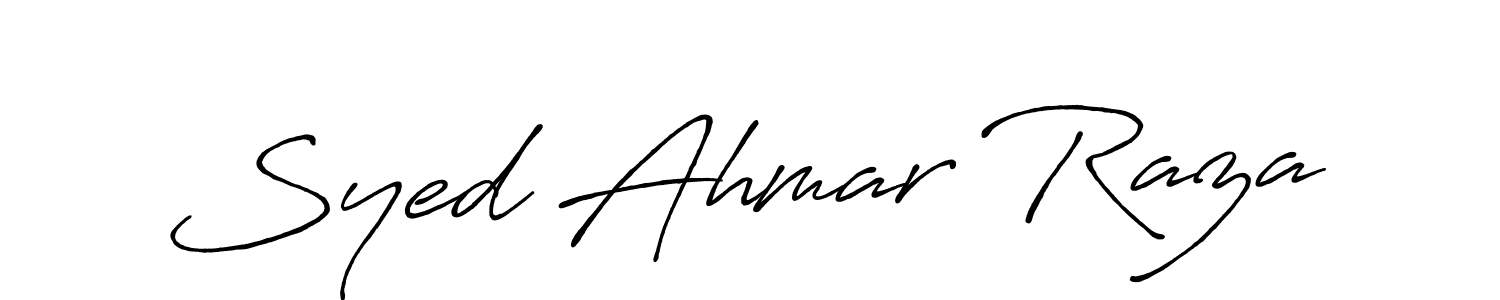 Create a beautiful signature design for name Syed Ahmar Raza. With this signature (Antro_Vectra_Bolder) fonts, you can make a handwritten signature for free. Syed Ahmar Raza signature style 7 images and pictures png