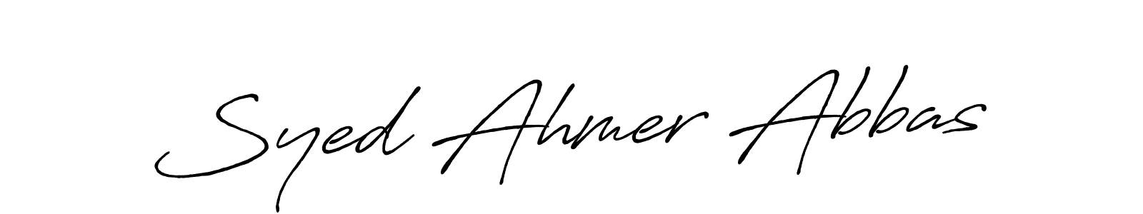 Create a beautiful signature design for name Syed Ahmer Abbas. With this signature (Antro_Vectra_Bolder) fonts, you can make a handwritten signature for free. Syed Ahmer Abbas signature style 7 images and pictures png