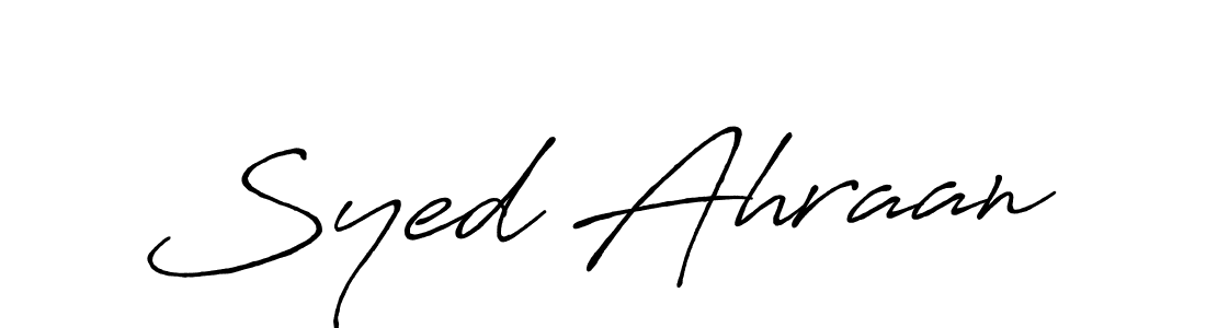 Create a beautiful signature design for name Syed Ahraan. With this signature (Antro_Vectra_Bolder) fonts, you can make a handwritten signature for free. Syed Ahraan signature style 7 images and pictures png