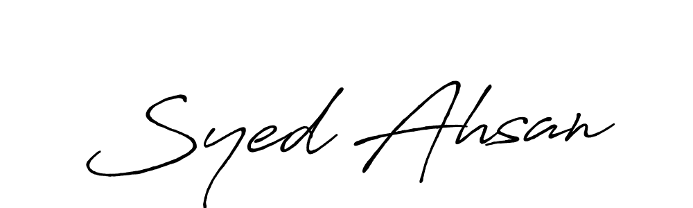 Create a beautiful signature design for name Syed Ahsan. With this signature (Antro_Vectra_Bolder) fonts, you can make a handwritten signature for free. Syed Ahsan signature style 7 images and pictures png
