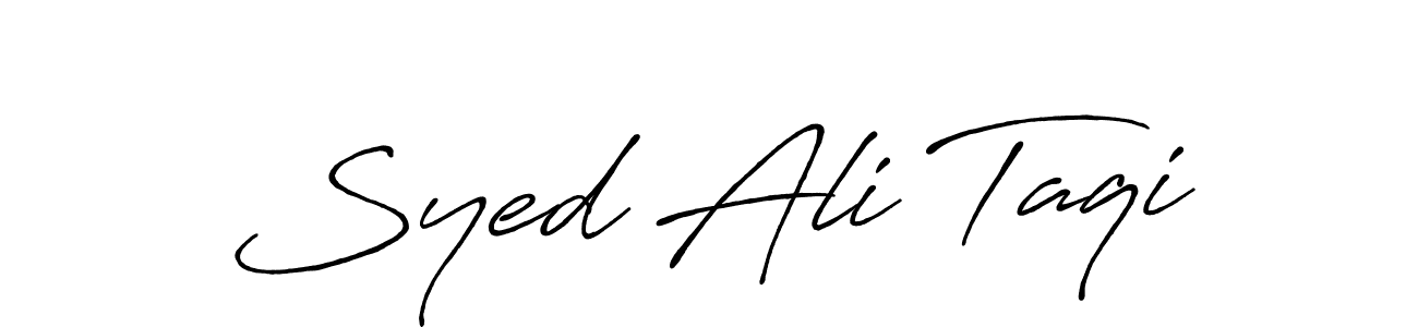 Similarly Antro_Vectra_Bolder is the best handwritten signature design. Signature creator online .You can use it as an online autograph creator for name Syed Ali Taqi. Syed Ali Taqi signature style 7 images and pictures png