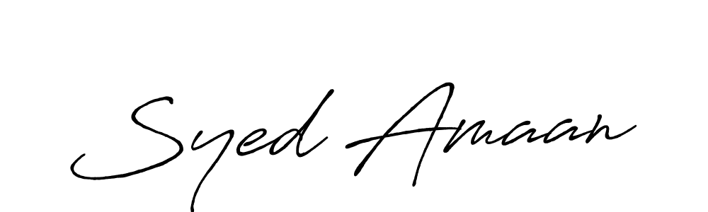 Create a beautiful signature design for name Syed Amaan. With this signature (Antro_Vectra_Bolder) fonts, you can make a handwritten signature for free. Syed Amaan signature style 7 images and pictures png