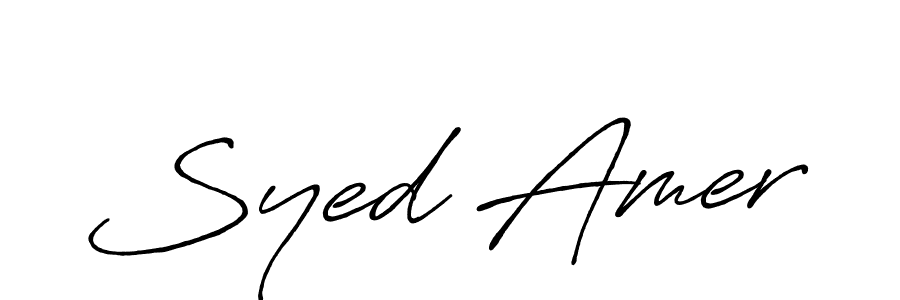 if you are searching for the best signature style for your name Syed Amer. so please give up your signature search. here we have designed multiple signature styles  using Antro_Vectra_Bolder. Syed Amer signature style 7 images and pictures png