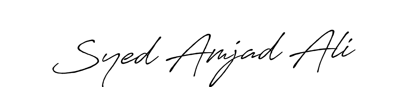 Make a beautiful signature design for name Syed Amjad Ali. With this signature (Antro_Vectra_Bolder) style, you can create a handwritten signature for free. Syed Amjad Ali signature style 7 images and pictures png