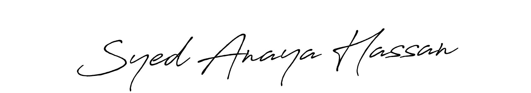 Design your own signature with our free online signature maker. With this signature software, you can create a handwritten (Antro_Vectra_Bolder) signature for name Syed Anaya Hassan. Syed Anaya Hassan signature style 7 images and pictures png